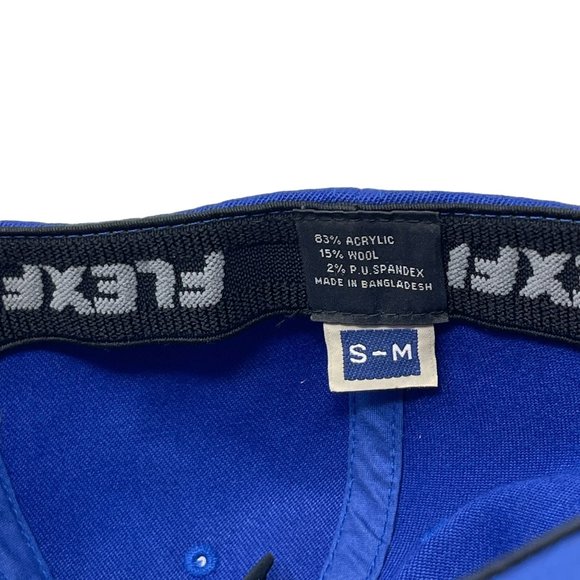 FLEXFit Family Mens Blue Cap Hat Embroidered Wool Blend Size Small-Medium - Picture 6 of 6